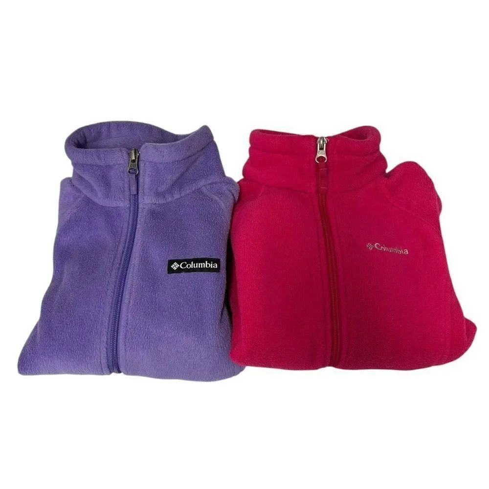Columbia Lavender and Pink Fleece Jackets Size S